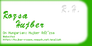 rozsa hujber business card